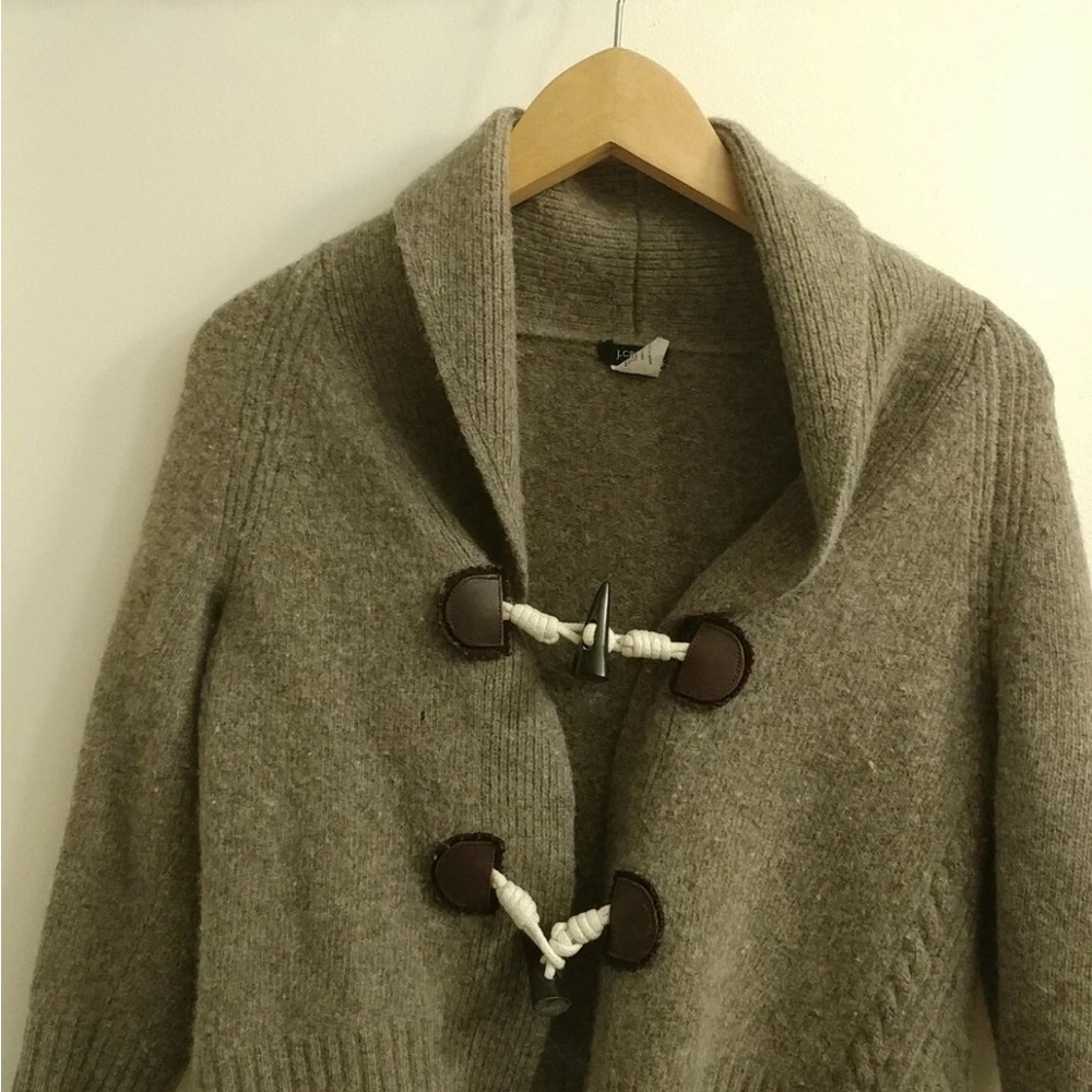 J. Crew Taupe Cardigan with Toggle Closures